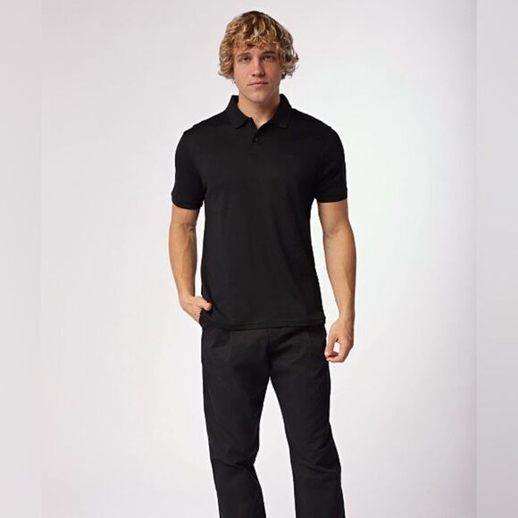 Calvin Klein Polo Shirt Modern Fit Smooth Touch Short Sleeve Men’s Large Black - Picture 1 of 7